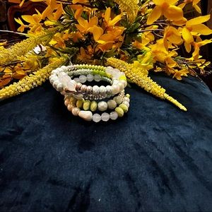 Mint Green Spiral Bracelet! Shades of Light Green!